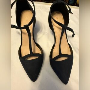 Navy T Strap Heels 3”